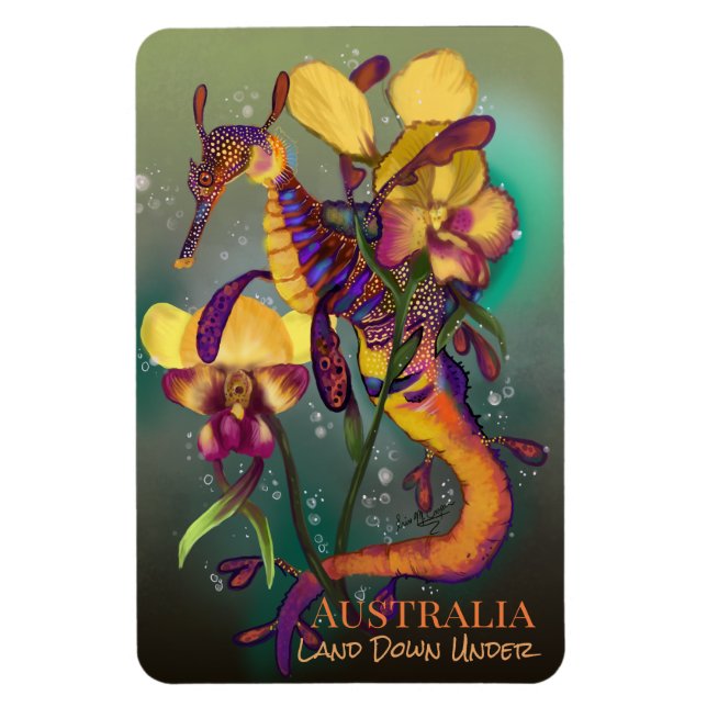 Weedy Seadragon med Orchids Magnet (Vertikal)