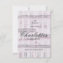 Weekend a Paris Bachelorette  Invitation Inbjudningar
