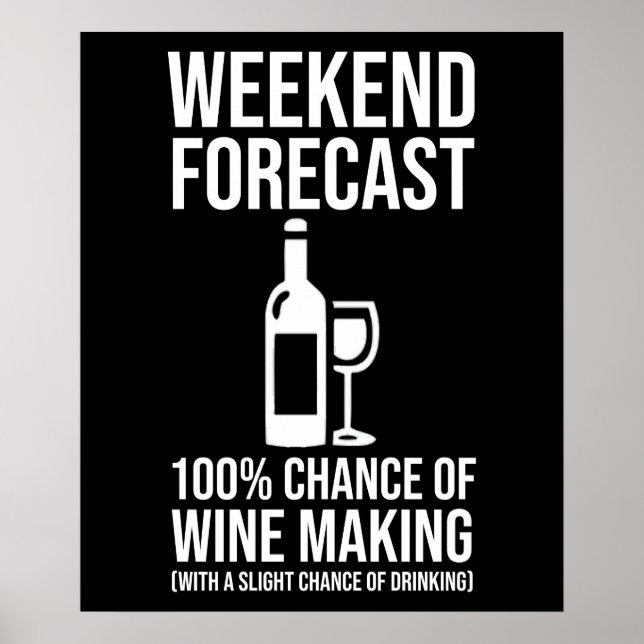 Weekend Forecast - 100% Chance of Wine Making Poster (Framsidan)