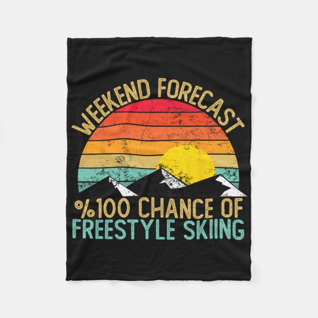 Weekend Forecast Freestyle Skiing Shirts Funny Ret Fleecefilt (Framsidan)
