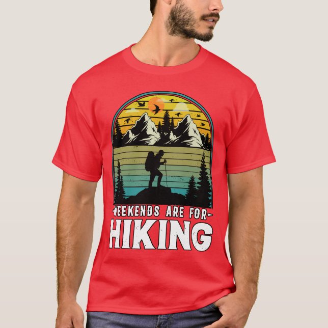 Weekends Are For Hiking Nature Camping boy T Shirt (Framsida)