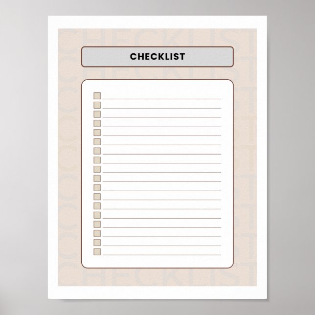 Weekly Checklist Planner Page Poster (Framsidan)