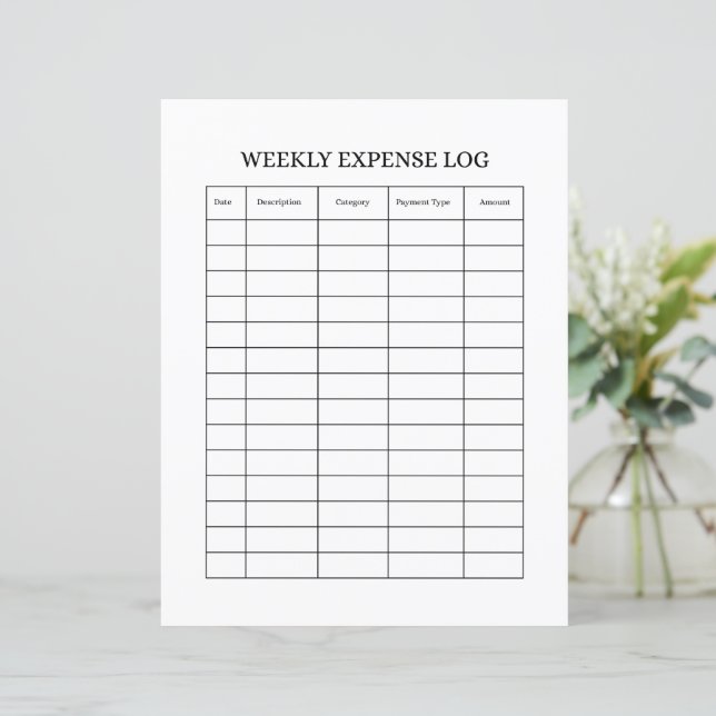 WEEKLY EXPENSE LOG (Stående Fram)