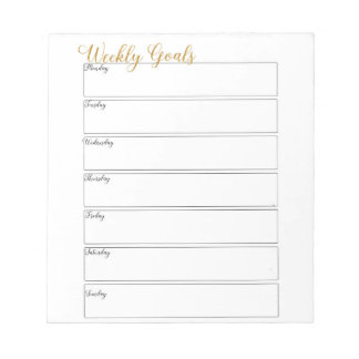 Weekly Goals Lakan Anteckningsblock