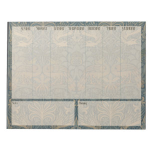 Weekly list - William Morris Peacocks and Dragons Anteckningsblock