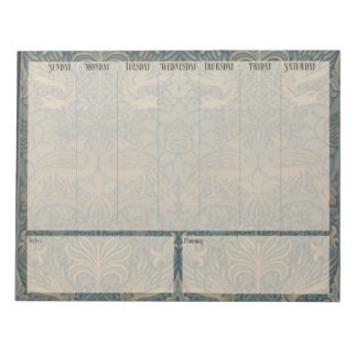 Weekly list - William Morris Peacocks and Dragons Anteckningsblock