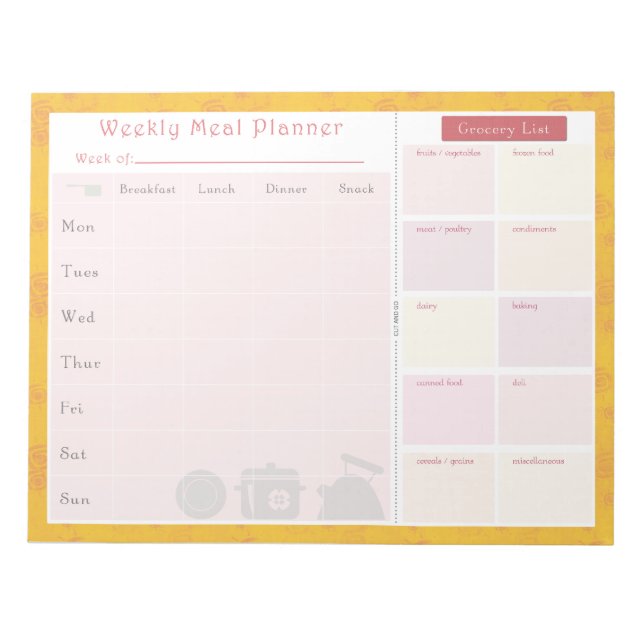 Weekly Meal Planner, sommar Anteckningsblock (Framsida)