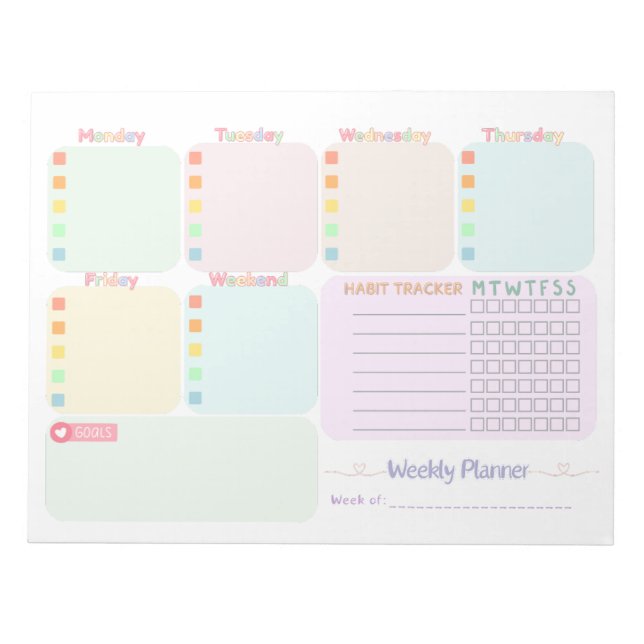 Weekly Planner Anteckningsblock (Framsida)