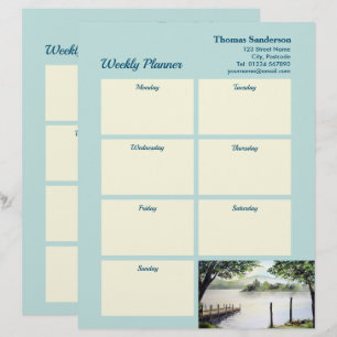 Weekly Planner Derwentwater Sjö District Cumbria Brevhuvud
