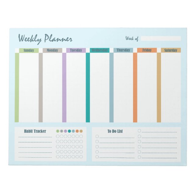 Weekly Planner Habit Tracker To Do List Anteckningsblock (Framsida)
