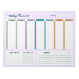 Weekly Planner Habit Tracker To Do List Notepad Anteckningsblock