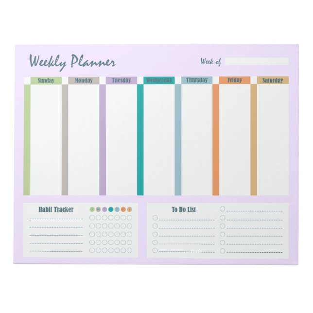 Weekly Planner Habit Tracker To Do List Notepad Anteckningsblock (Framsida)