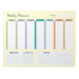 Weekly Planner Habit Tracker To Do List Notepad Anteckningsblock