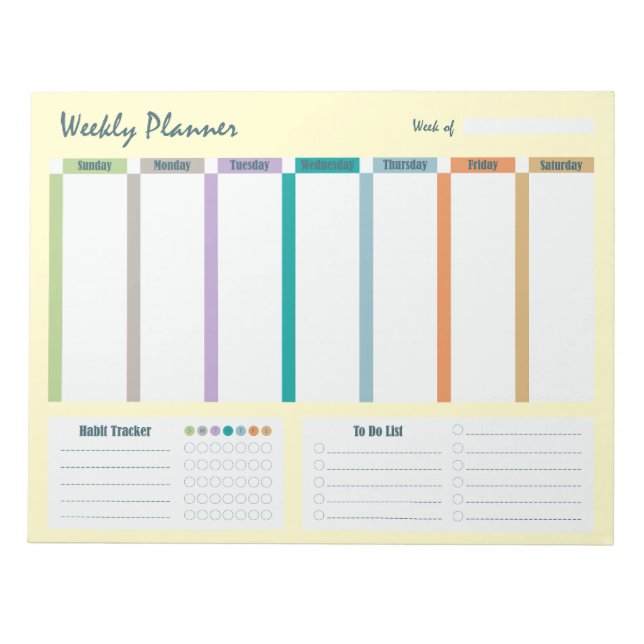 Weekly Planner Habit Tracker To Do List Notepad Anteckningsblock (Framsida)