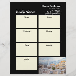 Weekly Planner Mostar City Bosnien-arkitektur Brevhuvud