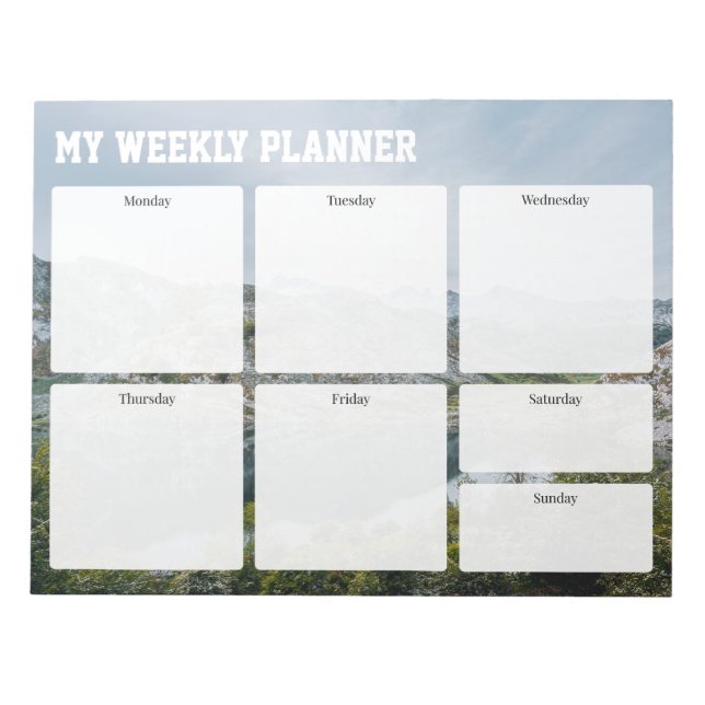 Weekly Planner (mountain) for active people,  Anteckningsblock (Framsida)