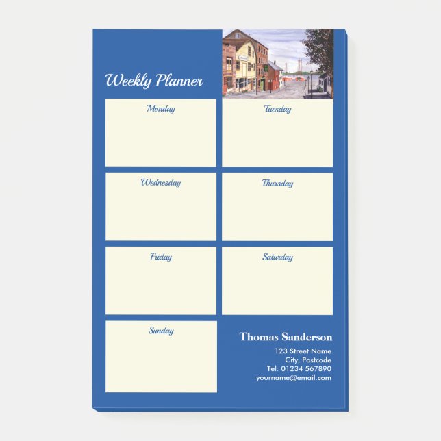 Weekly Planner New Bedford Massachusetts Painting Post-it Block (Framsida)