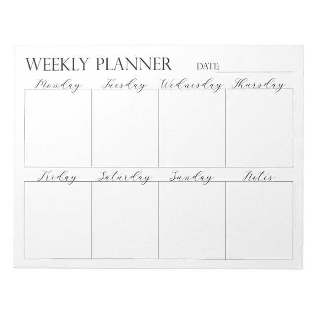 Weekly Planner, Notepad Anteckningsblock (Framsida)