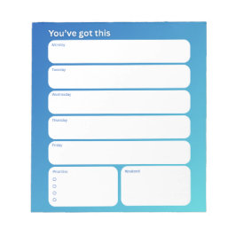 Weekly Planner Notepad – Weekday Layout Anteckningsblock