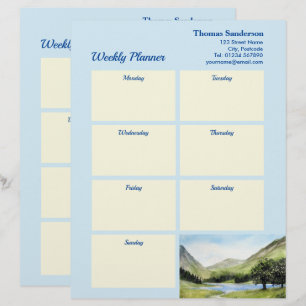 Weekly Planner Sjö Buttermere Cumbria England Brevhuvud