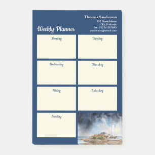 Weekly Planner St Marys Lighthouse Whitley Bay För Post-it Block