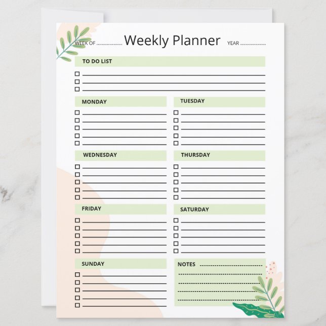 Weekly Planner Template (Framsida)