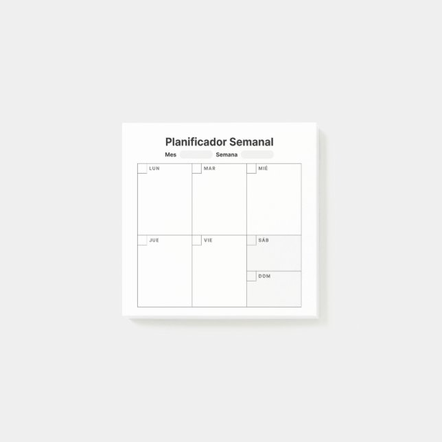 Weekly Study Planner (in Spanish) Post-it Block (Framsida)