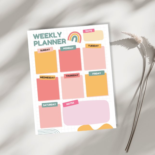 weekly to do list Minimalist Planner Organizer  Anteckningsblock (Skapare uppladdad)