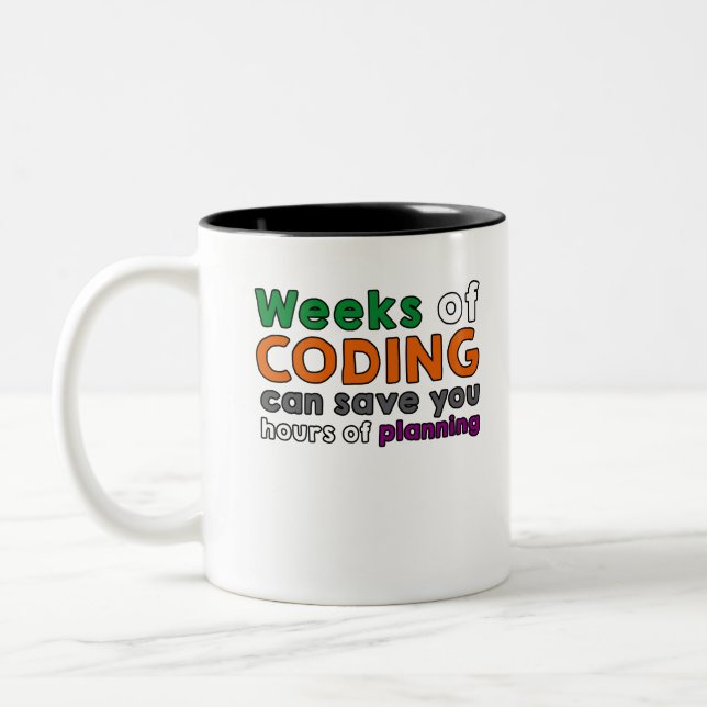 Weeks of coding Två-Tonad mugg (Vänster)
