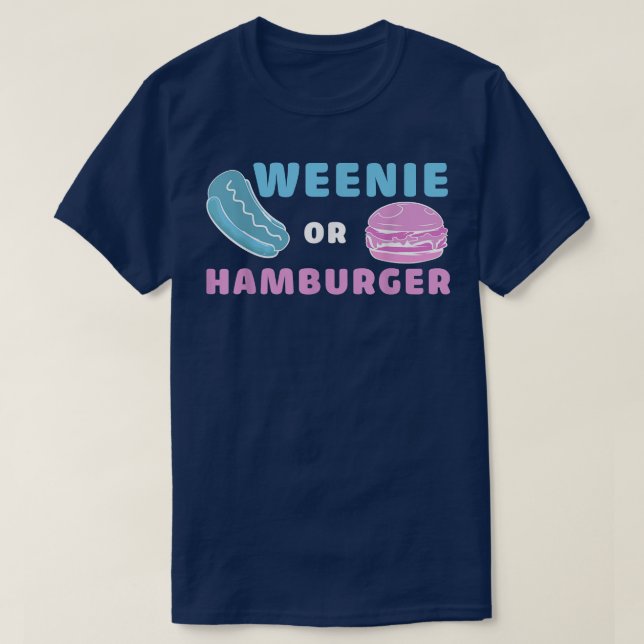 Weenie eller Hamburger Funny Gender Reveal T-Shirt (Design framsida)