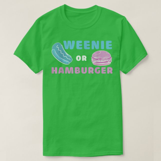 Weenie eller Hamburger Funny Gender Reveal T Shirt (Design framsida)