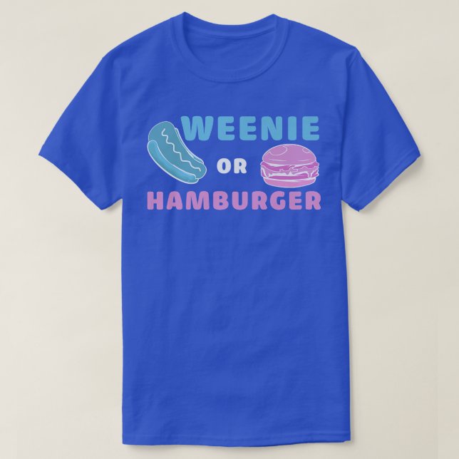 Weenie eller Hamburger Funny Gender Reveal T Shirt (Design framsida)