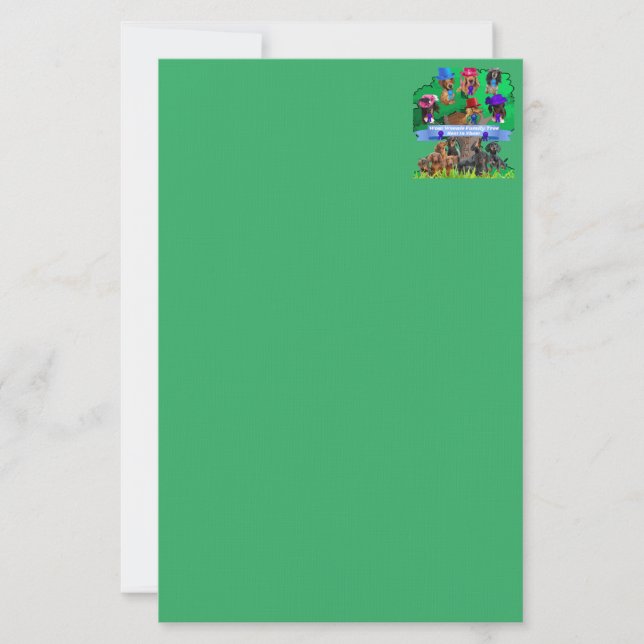 Weenie Hund-familjens bästa Träd i Show Stationery Brevpapper (Framsida)