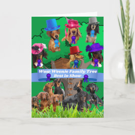 Weenie Hund Family Träd Blank Greeting Card Kort