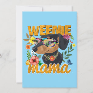 WEENIE MAMA Taxeringsförvaltare Dachshund-festinbj Inbjudningar
