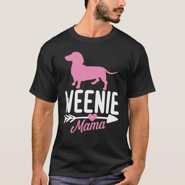 Weenie Mamma - Dachshund Älskare T Shirt (Framsida)