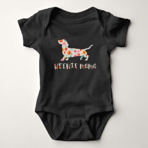 Weenie Mamma Dachshund blommigt T Shirt