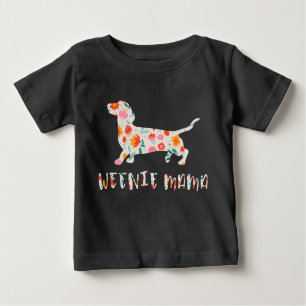 Weenie Mamma Dachshund blommigt T Shirt