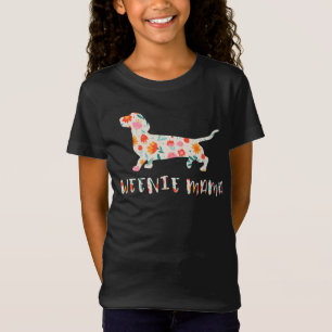 Weenie Mamma Dachshund blommigt T Shirt