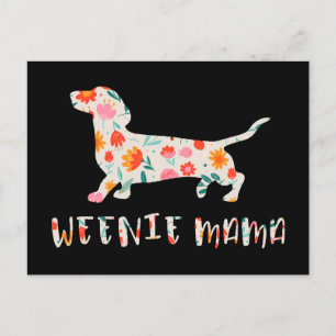 Weenie Mamma Dachshund blommigt Vykort
