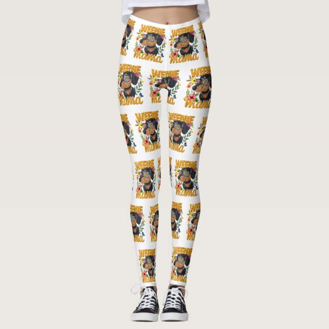 Weenie Mamma Dachshund Leggings (Framsida)