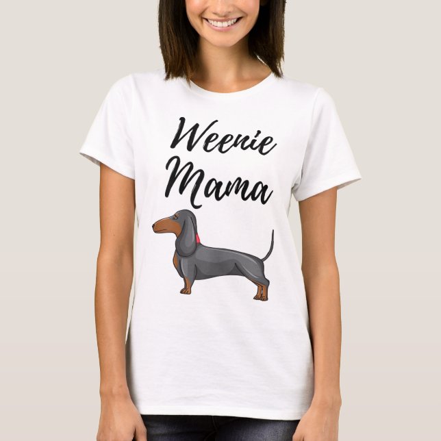 Weenie Mamma Funny Dachshund Älskare Weiner Hund G T Shirt (Framsida)