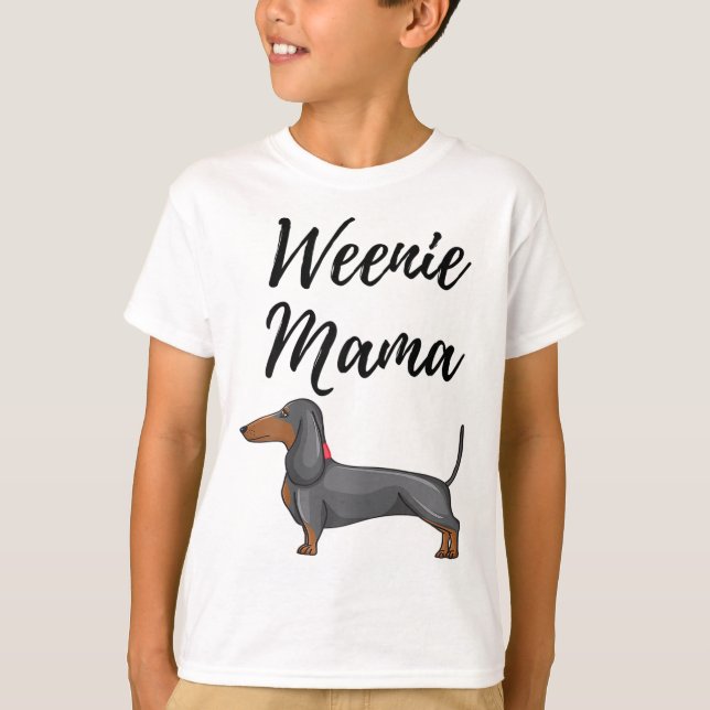 Weenie Mamma Funny Dachshund Älskare Weiner Hund G T Shirt (Framsida)