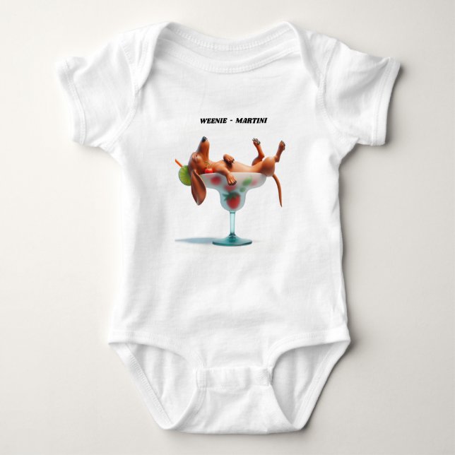 WEENIE MARTINI DACHSHUND T SHIRT (Framsida)