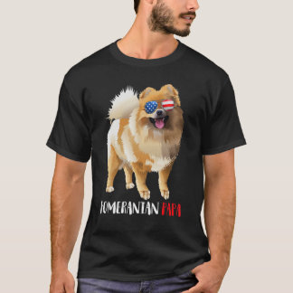 Weenie Papa Pomeranian Dad Dog Pomeranian T Shirt