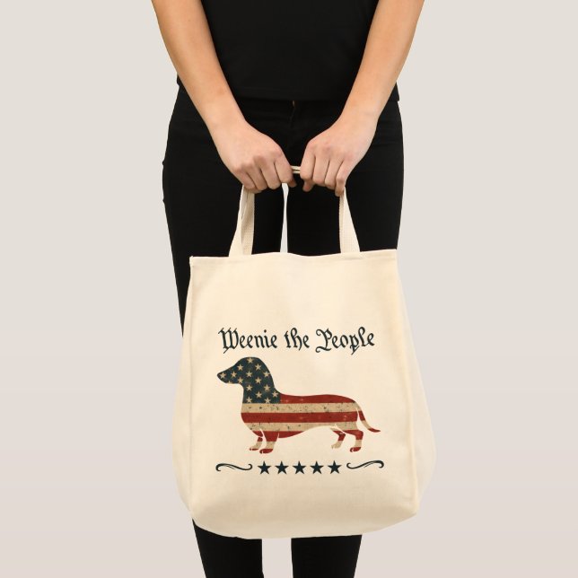 Weenie People Dachshund 4:e juli Tygkasse (Framsida (produkt))
