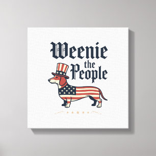 Weenie the People Patriotisk Dachshund T-Shirt_1 Canvastryck