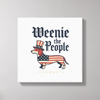Weenie the People Patriotisk Dachshund T-Shirt_1 Canvastryck