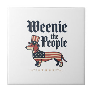 Weenie the People Patriotisk Dachshund T-Shirt_1 Kakelplatta