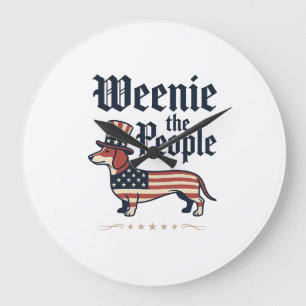 Weenie the People Patriotisk Dachshund T-Shirt_1 Stor Klocka